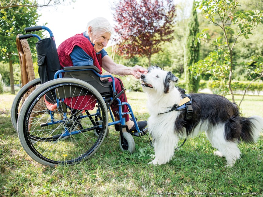 Fidelco client, Kirsten, with her guide dog in harness. Impact