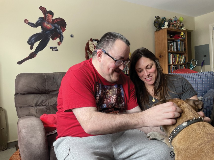 Pictured are an individual with a Monadnock Developmental Services employee spending time together promoting inclusion, participation and mutual relationships. Impact