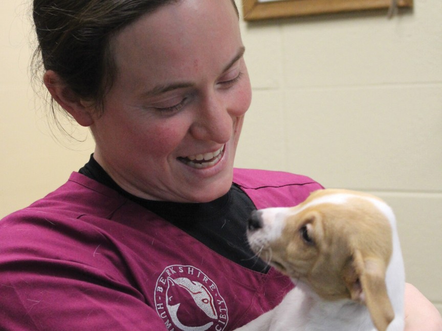 Jessica, adoption counselor at Berkshire Humane Society, holds an adoptable puppy during the Subaru Share the Love Adoption Event. Berkshire Humane Society is a 501c3 socially conscious shelter offering several programs and services to the community. Impact