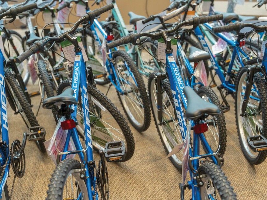 Bikes given away at our Wheels4Wisdom program. Impact