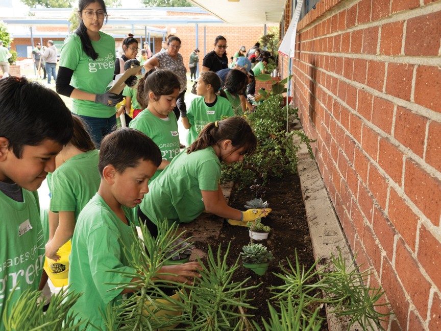 Bennett-Kew Leadership Academy in Inglewood, CA: Students, teachers, community members, and Subaru Pacific staff came together at Sprout and Spruce on their campus for tree and garden plantings. Impact