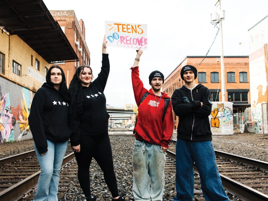 This is a photo from our Capital Campaign to open our Adolescent & Family Recovery Campus. We wanted to capture our very own young people lowering the stigma and owning recovery, despite their young age. Gresham Subaru supports this campaign. Impact