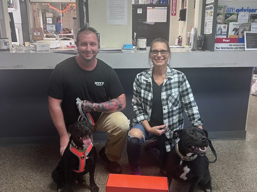 Bear goes home with his new Mom and Dad, as well as a new buddy. The Subaru Loves Pets box of goodies made this day even more special. Impact