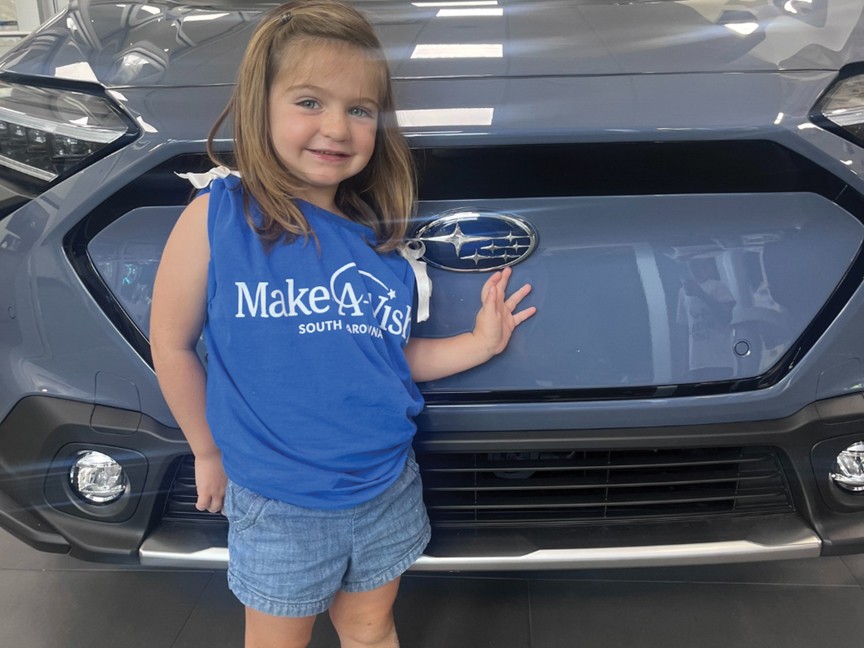 Wish Kid Lily during her send-off party at AutoNation Subaru Hilton Head. Lilly is four-years-old and battling leukemia; her wish was to go to St. John's Island and play in the sunshine. Impact
