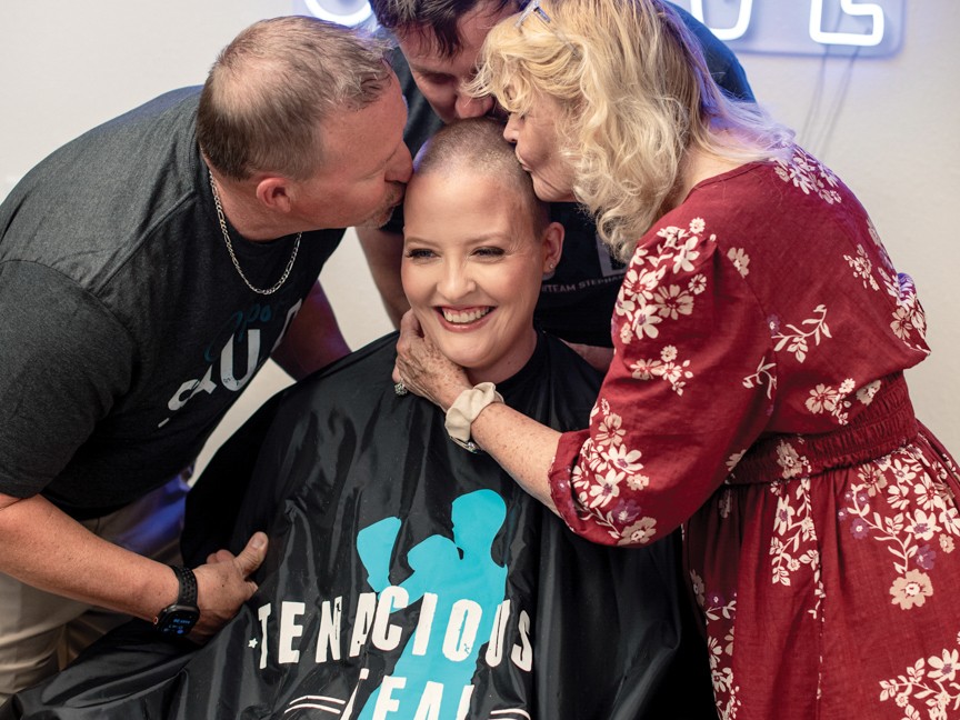 We provided a Brave Shave (a private family event at our office) for Stephanie when she was facing hair loss from cancer treatment. We were also able to help Linda with a gas card, and a financial grant. Impact