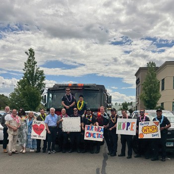 Alexander receives a special escort from local police and firefighters to celebrate his upcoming Hawaii wish, complete with a red carpet, leis, treats, and a joyful community send-off. Impact